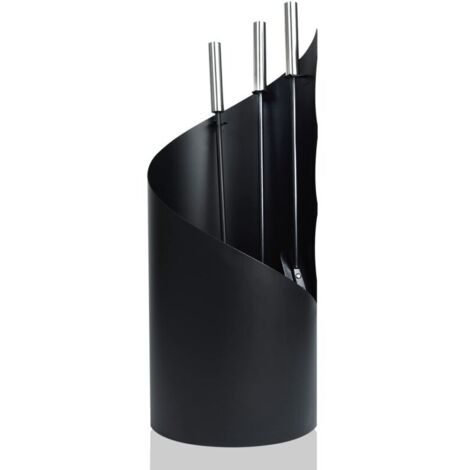 Naizy – 4-piece stainless steel fireplace tool set with rust-resistant coating – Dimensions 22x22x56cm – Non-slip base