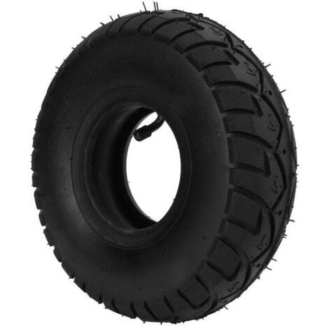4.10-3.50-4 Tubed Tire, Thick and Heavy Duty, High Load Capacity, 4.10/3.50-4 Tire and Inner Tube with Angled Valve for Lawn Mowers and Hand Trucks (1/4)