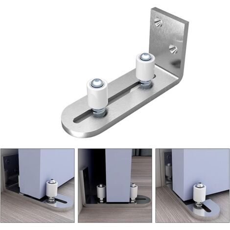 Floor Guide Sliding Door Guide Wall Mount Door Guide Silver Ball Bearings (1/4)