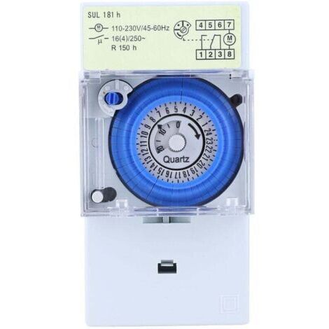 SUL181h 24-hour mechanical timer, quartz motor timer switching relay 110-230VAC 16A (1/4)