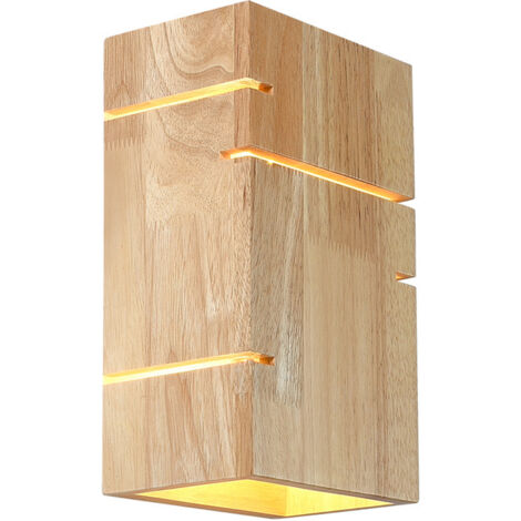 Vintage Indoor Wall Sconce, Retro Industrial Wooden Wall Lamp E27, Wall Lights, Indoor Wall Light Fixture for Bedroom, Hallway, Living Room (Bulb Not Included) (1/4)