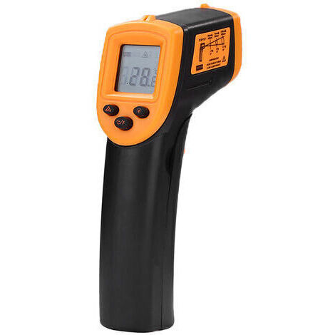 Portable Non-Contact Infrared Thermometer, LCD Digital Thermometer, Industrial Infrared Thermometer, -50 to 600°C/-58 to 1122°F (Not for Humans) Orange (1/4)