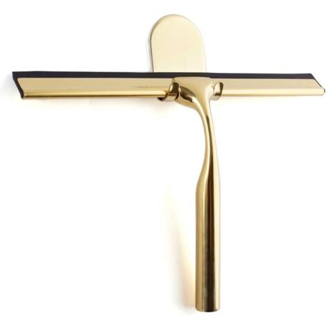 Stainless Steel and Glass Shower Squeegee – No-Drill Wall Mount – 9.8" – Removes Water and Soap Residue