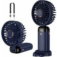 Handheld Fan, USB Rechargeable Portable Mini Fan, 5 Speed Small Pocket Fan with Base, Foldable Table Fan with 4200mAh Battery for Office Outdoor, 1 Pack