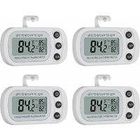4 Pack IPX3 Waterproof Digital Thermometer with LCD Display Max/Min Recording Function Wireless Fridge Thermometer for Fridge Home Kitchen