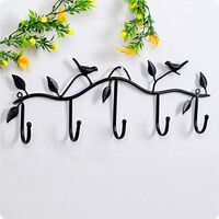 Wall Hook with 5 Pegs Attractive Indoor Iron Hooks for Household Items Bags Clothes Keys