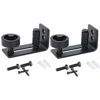 Heavy Duty Sliding Barn Door Guide, 8 in 1 Stopper Black Carbon Steel Recessed Bottom Design, Floor and Door Panel, Adjustable Roller, Wall Mount System