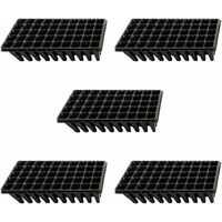 5Pcs Plant Grow Trays 50 Cell Seedling Starter Trays for Seed Germination and Seedling Plastic Propagation Tray Black