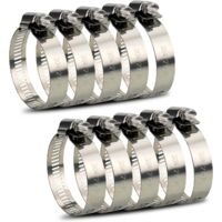 YMYNY Adjustable Hose Clamp 27-51mm 304 Stainless Steel Range Assortment Pipe Clamps Clips for Family Water Pipe, Home Gas, Automobile Tube, Faucet 10Pcs (27-51mm)