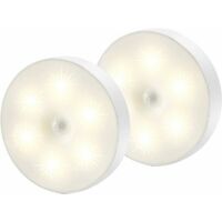 Led Night Light, Magnetic Motion Sensor Light Indoor with Free Adhesive Pads, Stick Anywhere, Wireless Sensor USB Rechargeable Warm White 2 Pack