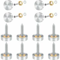 Stainless Steel Screw Covers, 12pcs Mirror Screws Stainless Steel Screw Covers 16mm Decorative Stainless Steel Mirror Screws Nails with Washers for Mirror Tables, B MUMU