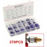 270pcs R134A Car Air Conditioning Rubber O-Ring Seal Kit O-Ring Washer Gaskets with Plastics Box Set Purple MUMU