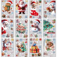 Christmas decorations for indoor use, 263 Christmas window stickers, rustic Christmas snowflake decorations for children, home, school, office, winter holidays, party