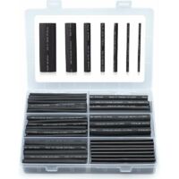 KZQ 180 Piece Black Waterproof Heat Shrink Tubing Kit - 3:1 Double Wall Heat Shrink Tubing - Adhesive Coating - Heat Shrink Tubing