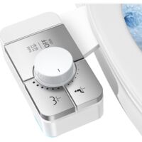Bidet attachment with adjustable angle of the dual nozzle, non-electric cold water bidet toilet seat attachment with pressure controls, self-cleaning, for front and rear washing