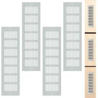 4-Piece Ventilation Grille, Rectangular Air Vent for Cabinets, Doors, Shoe Cabinets, and Aluminum Ventilation Grille Helps Ventilate Your Furniture, Air Exhaust Grille (8×30)