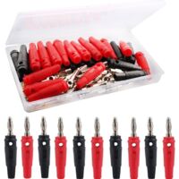 KZQ 30-piece Banana Plug Set, 4mm Banana Plug, Audio Speaker Connector, for Connecting HiFi Speakers, Amplifiers, Receivers, and Stereo Systems, Black and Red
