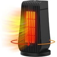 1200W Portable Fan Heater, 3-Second Rapid Heating, PTC Mini Heater, 3 Heating Modes, Adjustable Fan, Overheat Protection, Electric Heater (Black)