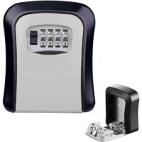 Digit Combination Key Safe Box, Outdoor Waterproof Metal Combination Lock, Password Key Box (Silver)