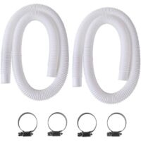 Tuyau Piscine 32mm, 2Pcs Tuyau pour Piscine Hors Sol, 150cm/59in Tuyau de Rechange pour Intex 330 GPH, 530 GPH et 1000 GPH