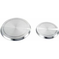 Protection Cuisinière électrique, couvre plaque en acier, Lot de 4, Acier inox, ø16 et 20 cm, mat