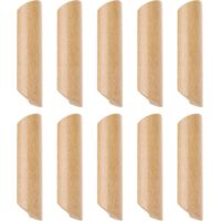 Set of 10 Wooden Cabinet Handles, 128mm Fan Shape, Furniture Drawer Handle with Screws