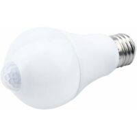 E27 LED bulb with motion sensor, smart light, 9W. Replaces 90W energy-saving bulb. 120° beam angle, white, E27, 9W