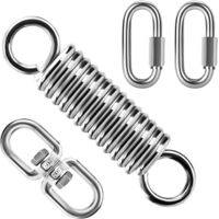 Suspension spring with 360° swivel hooks and carabiners, Suspension spring for yoga hammock chair and sandbag, 200 kg load capacity (Suspension spring)