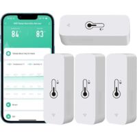 4-Pack WiFi Hygrometers – Wireless Temperature and Humidity Sensors – Remote Alerts via Tuya App – Compact for Small Spaces