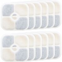 12pcs Pet Fountain Filters Replacement Compatible with Catit PIXI 43717 Cat Water Fountain Water Dispenser Filters Accessories, 8.4x8.4cm, DEBUNS