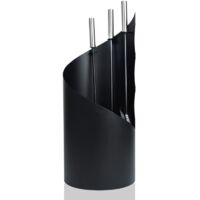 Naizy – 4-piece stainless steel fireplace tool set with rust-resistant coating – Dimensions 22x22x56cm – Non-slip base