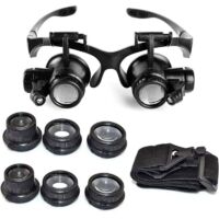 Headband magnifier with LED light – 7x, 10x, 15x, 25x magnification – Anti-static tweezers for precision – Reduced fatigue and comfort