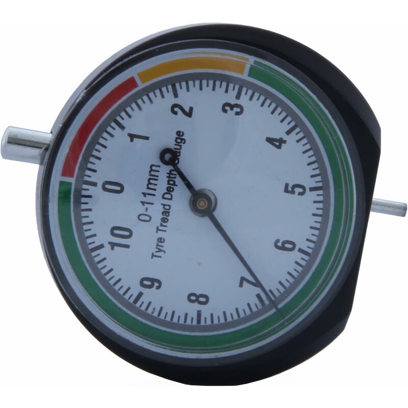 Reifenprofiltiefenmesser – Tiefenmesswerkzeug – 0–11 mm/ 0–0,43 Zoll –  Zifferblattdurchmesser 44 mm (1,7 Zoll) – Manometer für Auto, LKW, Fahrrad,  Motorrad