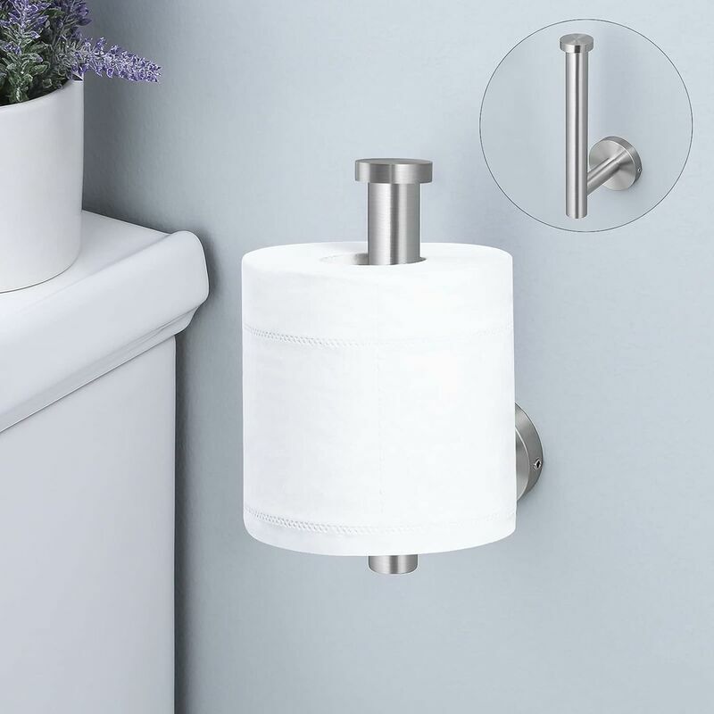TocTen Toilettenpapierhalter Aus Edelstahl – Für Große Rollen, 15 Cm Abstand, Mattschwarz