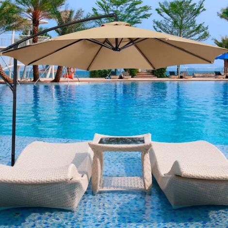 Sonnenschirm Ersatzbezug 3.30m Beige - UV-Schutz Bezug Für 8-Rippen Gartenschirme