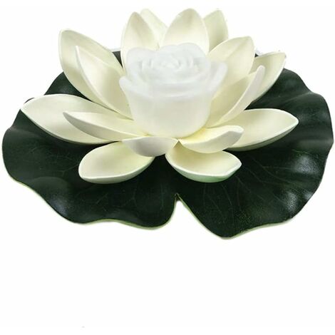 LED Floating Lotus Light,künstliche schwimmende Seerose Lotus,wasserdichte LED-Garten-Pool-Leuchte geeignet für Teich,Pool,Garten,Party,Aquarium-Dekoration 18 cm (02) (1/5)
