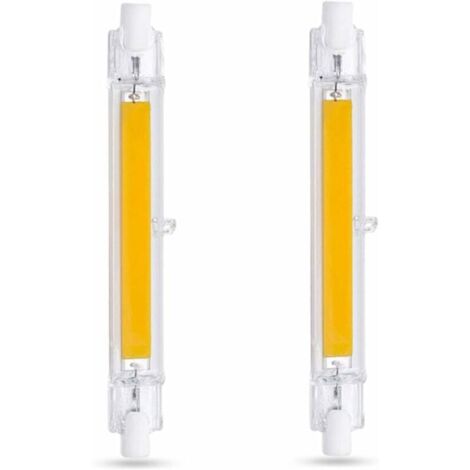 R7S LED Birne 118mm 10W Warmweiß 3000K, 1000LM, R7S J118 Halogenlampe Äquivalent 80W 100W, nicht dimmbar, R7S 118mm Slim COB LED Birne für Wand-/Stehlampe, 2er Pack [Energieklasse A+]