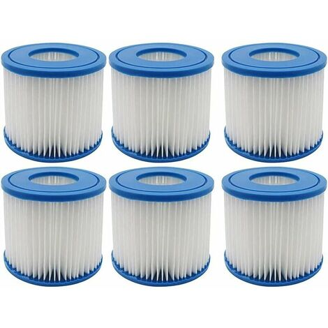 6er-Pack Whirlpool-Poolfilter – Typ D – Ersatzfilterkartusche für Summer Waves (1/5)
