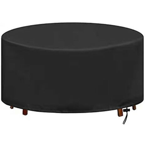 Abdeckung Tischschutzhülle, Schutzhülle für runden Tisch, wasserdicht, winddicht, Möbelabdeckung, Oxford-Stoff, Gartenmöbelabdeckung (Ø230 x 110 cm)