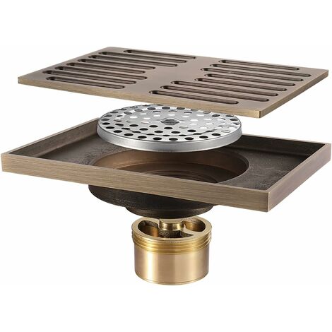 Duschablauf 140 x 90 mm Bodenablauf, geruchsdichter Messing-Duschrinnen-Bodenablauf für Badezimmer (1/5)