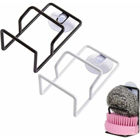 Pcs Küchenschwammhalter Saugnapf, Spülschwammhalter mit Saugnapf Wandmontage für Küche und Bad Schwammhalter, Seife, Spülbürsten usw. (Schwarz, Weiß) (1/5)