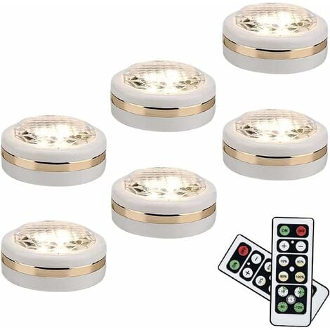 Set aus 6 kabellosen LED-Leuchten mit Fernbedienung