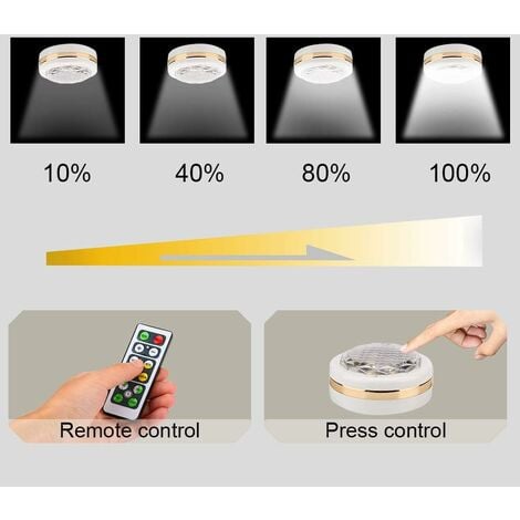Set aus 6 kabellosen LED-Leuchten mit Fernbedienung