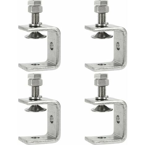 Hochleistungs-Edelstahlklemme, 4 Stück C-Klemmen, 0–25 mm, robuste C-Klemme, Holzbearbeitungs-Befestigungszange, Tiger-Klemme mit breiter Backe für Heimwerker, Holzbearbeitung, Schweißen, Schreinerei