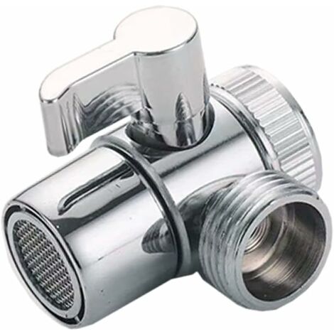 3-Wege-Duschventilkomponente, Duschkopfadapter für Duscharm montiert für Waschbecken, Wasserhahn, Duschteilerventil für Duschküche (Zinklegierung) (1/5)