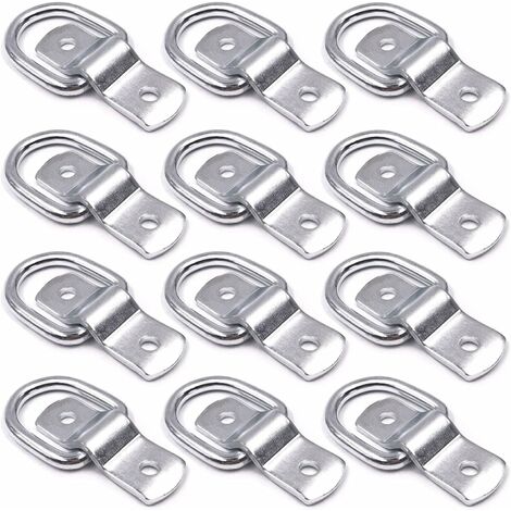 12er-Pack D-Ring-Zurrgurte, 1/4-Zoll-D-Ringe, Anker-Zurrring für Ladungen auf Anhängern, LKWs, Wohnmobilen, Wohnmobilen, Vans, ATVs, SUVs, Booten, Motorrädern usw. Fahrzeugen, robuster Zurrring mit Mo (1/5)