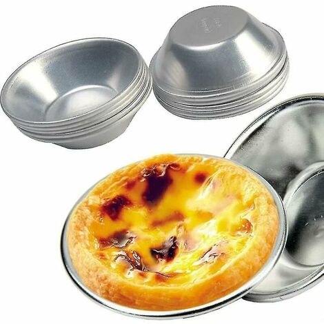 Eierkuchenform, 10 Stück, verdickte Eierkuchenform, wiederverwendbare Antihaft-Kuchenform, Eierkuchen, Pasteis de Nata, Ofenbacken, runde Puddingform (1/4)