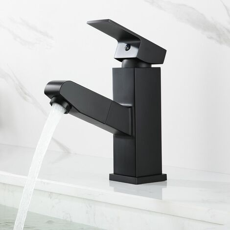 Messing-Waschtischarmatur Mit Wasserfallauslauf – 2 Griffe, Mattschwarz, Modern & Einfach Zu Montieren