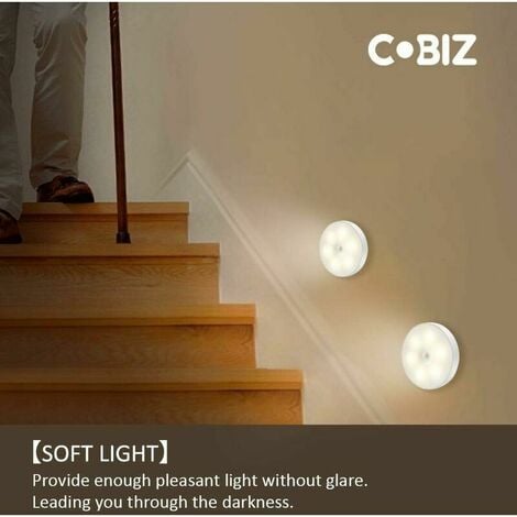 LED-Nachtlicht, magnetische Innen-Bewegungsmelder-Lampe mit kostenlosen  Klebepads, überall kleben, per USB wiederaufladbarer kabelloser Sensor