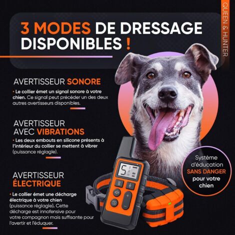 Elektrisches Halsband fr Hunde Hundetrainingshalsband mit Fernbedienung  Anti-Bell-Halsband fr kleine, mittelgroe und groe Hunde, 3 Modi,  Piepton, Vibration, Ton Rotes Anti-Flucht-Hundehalsband